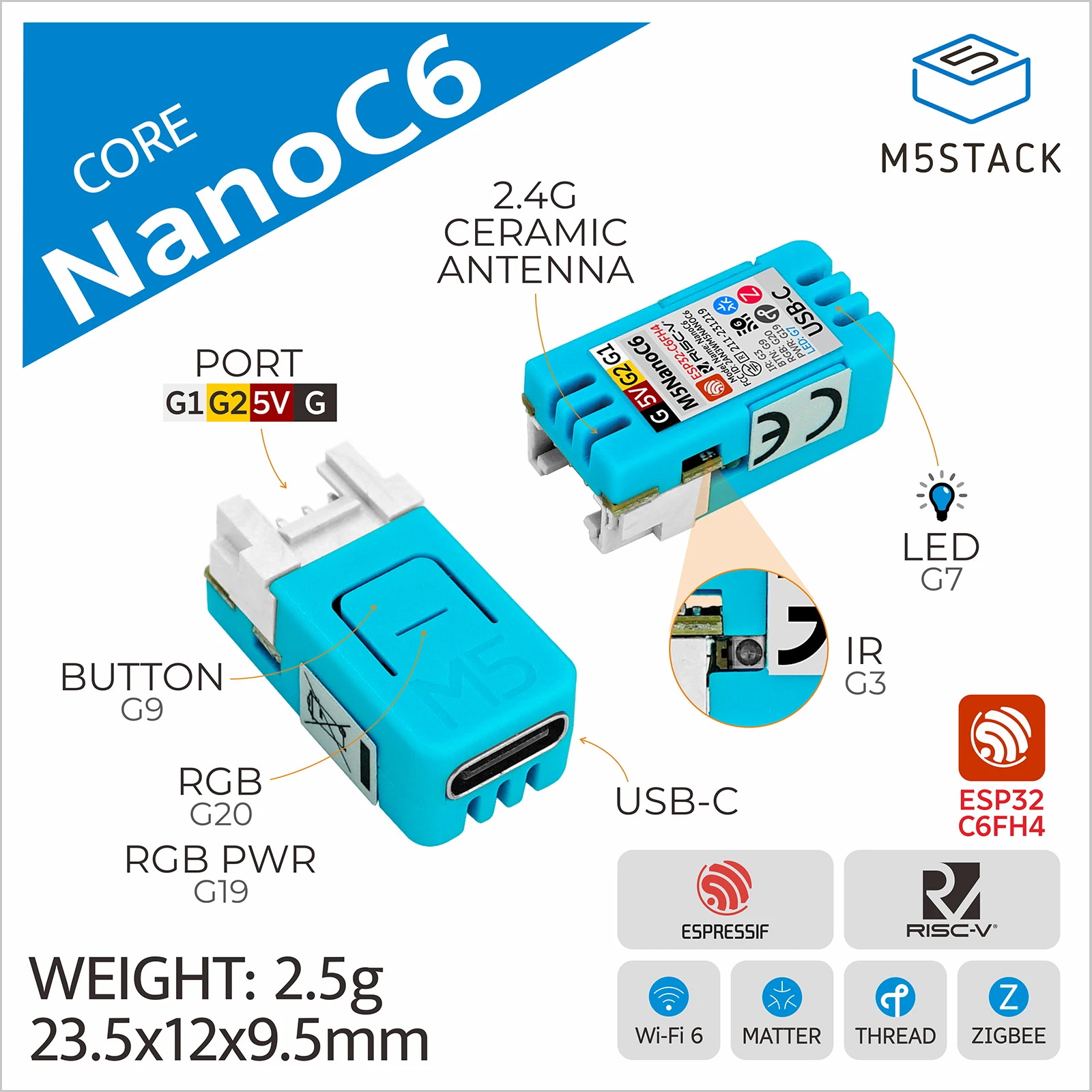 M5Stack NanoC6 ESP32-C6 Develo - Esp32 Smart Home Kit review and price